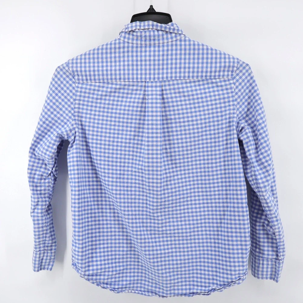 Polo‎ Ralph Lauren Gingham Check Button Down Shirt Blue Kids Boys L (14-16)